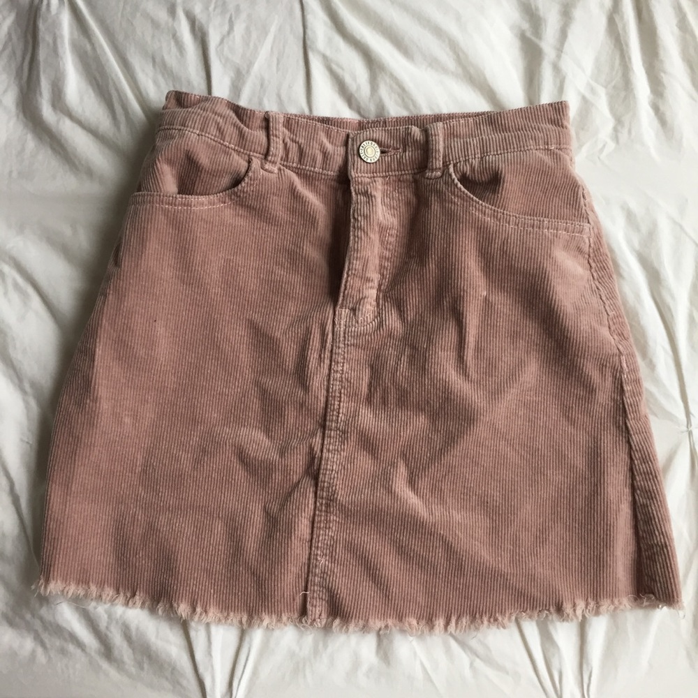 Pink Corduroy Skirt